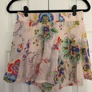 Anthropologie Floral Flowy Shorts